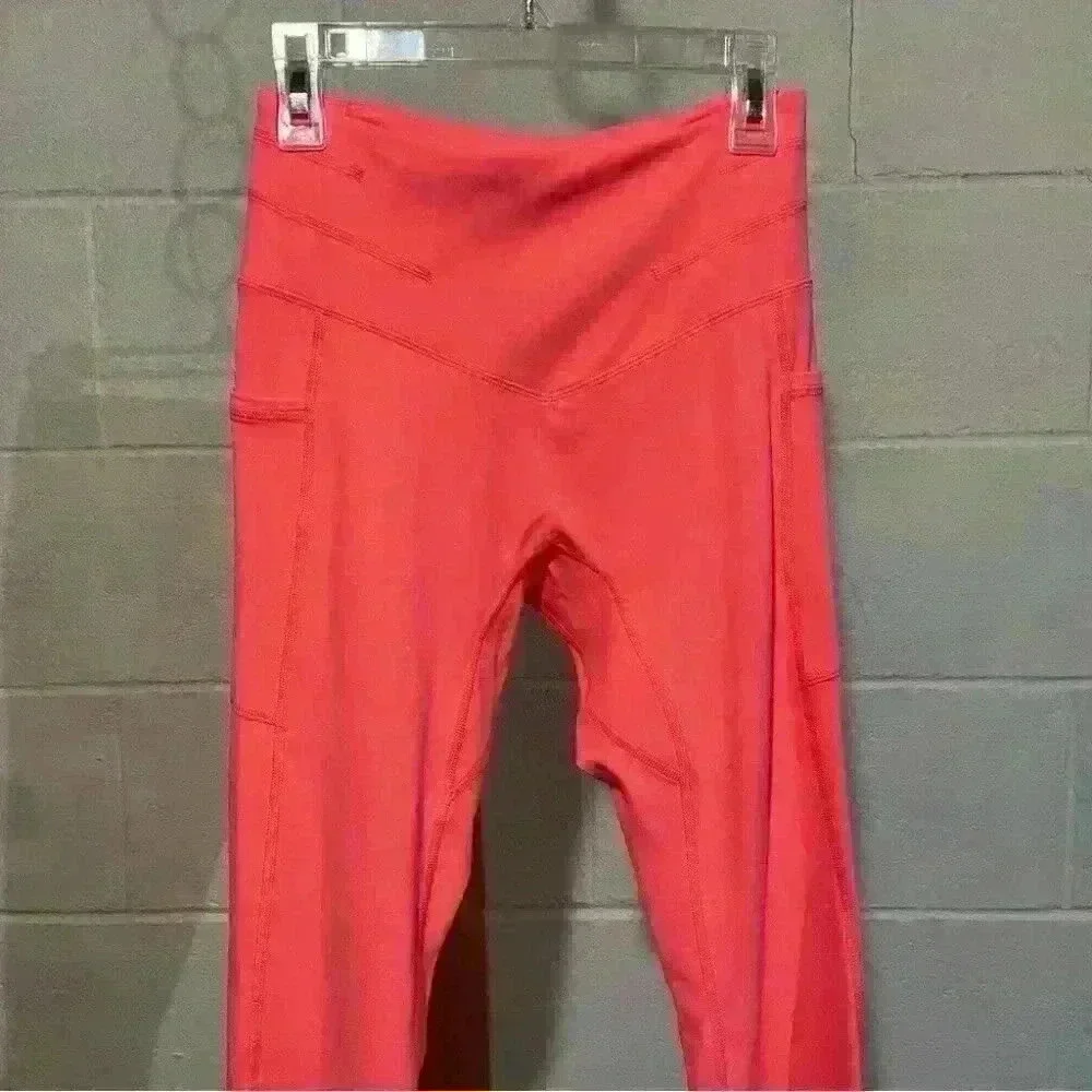 Free People Movement Flare Leggings‎ XSMALL Coral Athletic Athleisure *Flaw